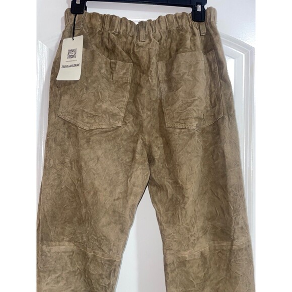 Zadig & Voltaire Women's Genuine Suede Flare Trousers size 40/8US NWT Pull On - Picture 6 of 14